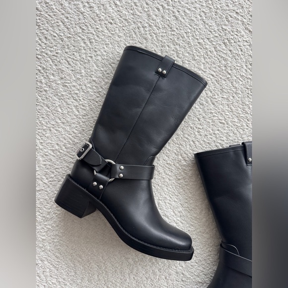 REFORMATION Francesca Moto Black Boots 7.5 - Picture 2 of 4